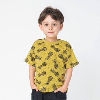 【プチプラ】パイナップル柄半袖Tシャツ