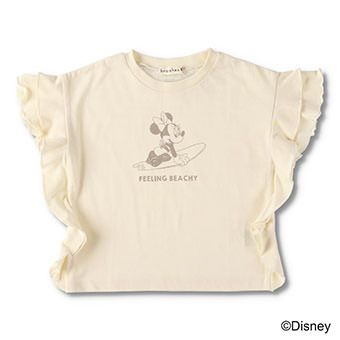 【Disney】袖フリル半袖Tシャツ