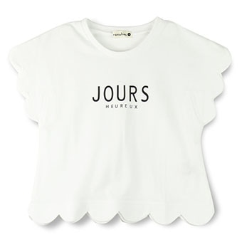 袖×裾スカラップ半袖Tシャツ