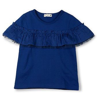 胸元フリル半袖Tシャツ