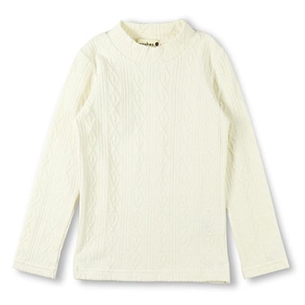 ケーブルニットハイネックTシャツ