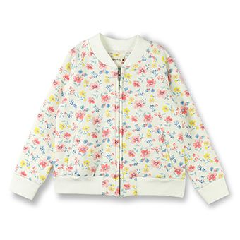 インディゴ/花柄裏シャギーブルゾン