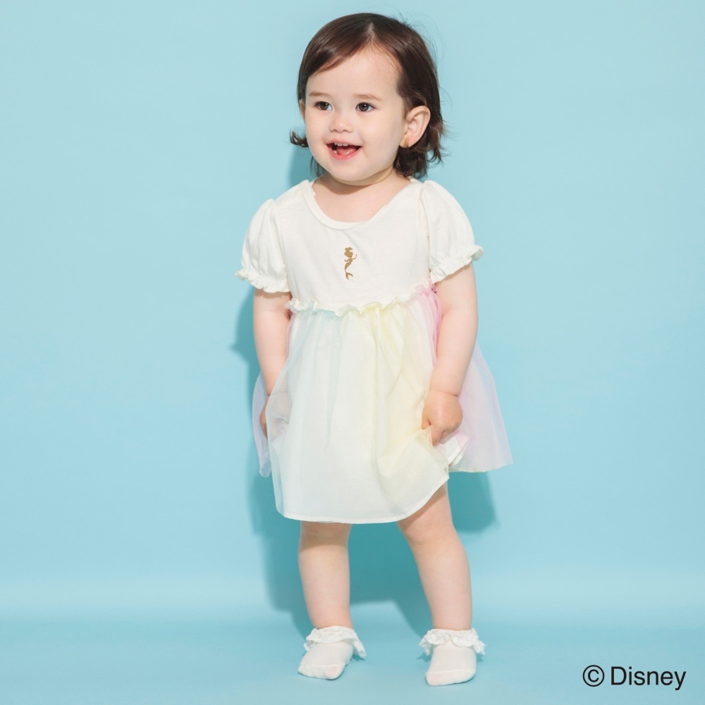 Disney】リトルマーメイド:グラデーションチュール半袖カバーオール |子供服ベビー服 ブランシェス 公式通販オンラインショップ BRANSHES ブランシェス ロンパース カバーオール リブ 80cm