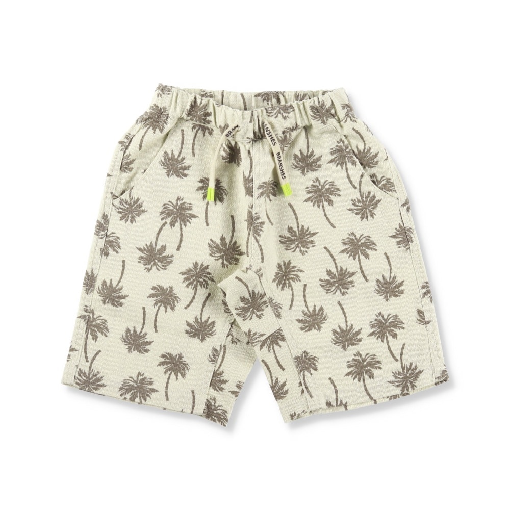 【爽パン / 綿100％】パナマ織り総柄ハーフパンツ