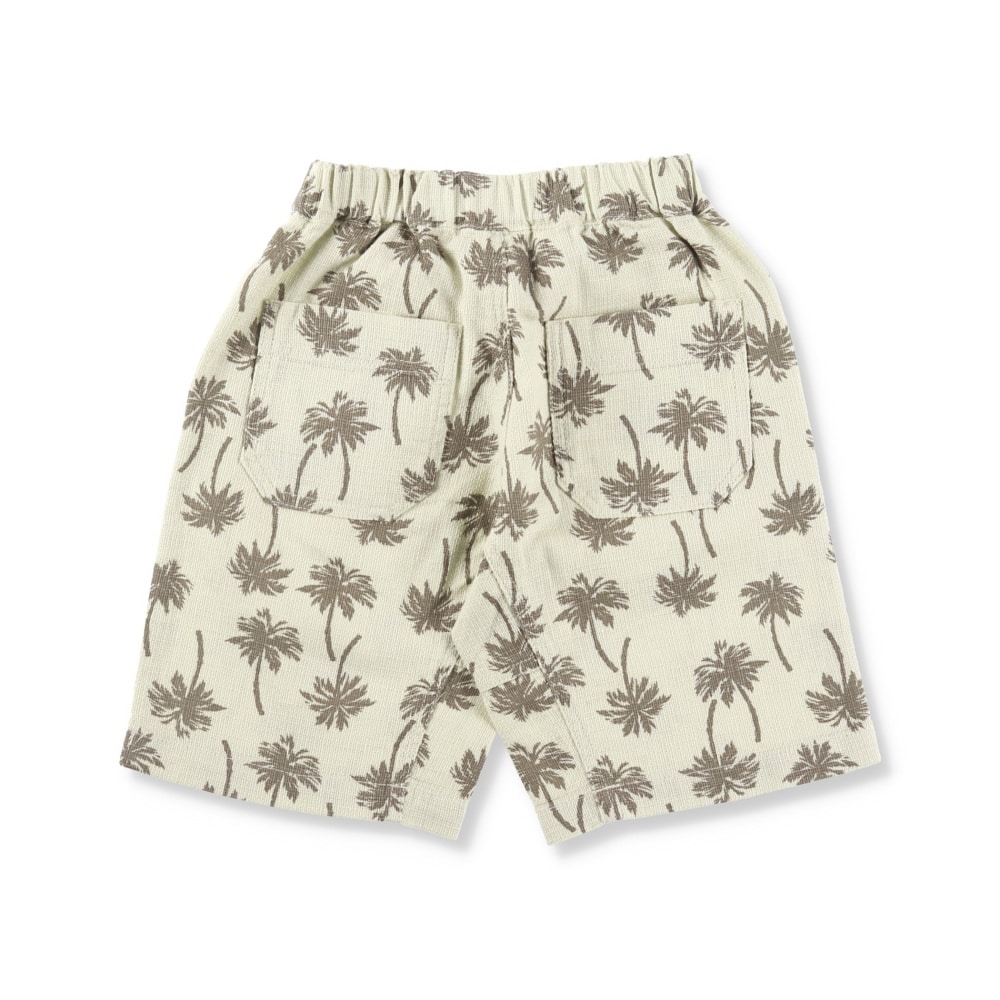 【爽パン / 綿100％】パナマ織り総柄ハーフパンツ