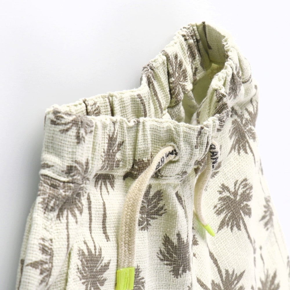 【爽パン / 綿100％】パナマ織り総柄ハーフパンツ