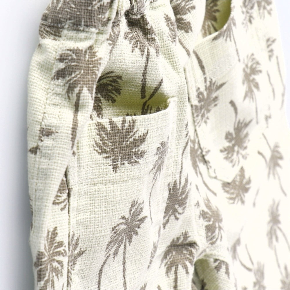 【爽パン / 綿100％】パナマ織り総柄ハーフパンツ