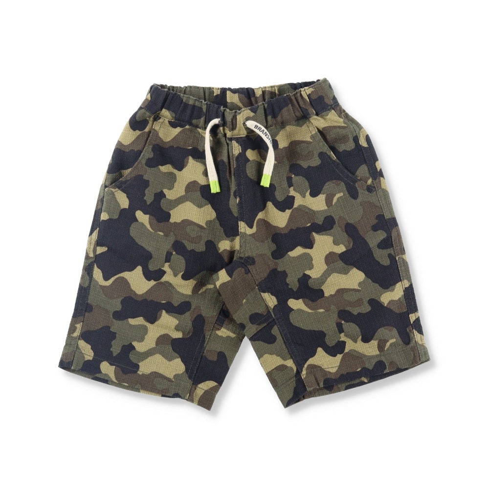 【爽パン / 綿100％】パナマ織り総柄ハーフパンツ