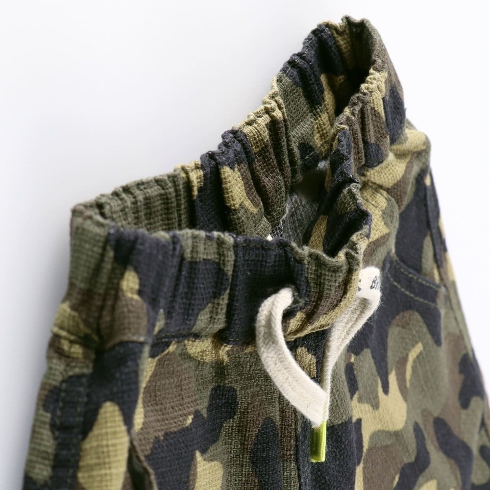 【爽パン / 綿100％】パナマ織り総柄ハーフパンツ