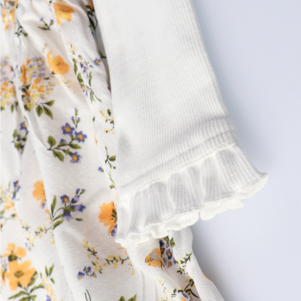 花柄ドッキング長袖ワンピース 12 0136 086 子供服 ベビー服 ブランシェス 公式通販オンラインショップ