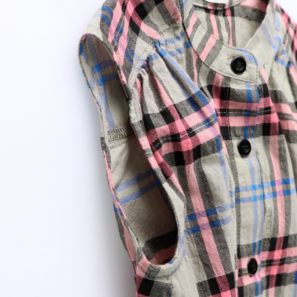 ペア バンドカラーチェック柄ワンピース 12 0237 180 子供服 ベビー服 ブランシェス 公式通販オンラインショップ