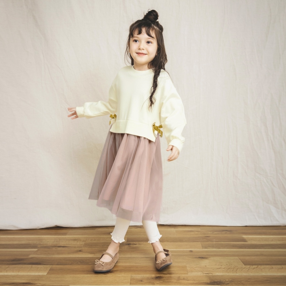 ミニ裏毛 チュールドッキングワンピース 12 1436 113 子供服 ベビー服 ブランシェス 公式通販オンラインショップ