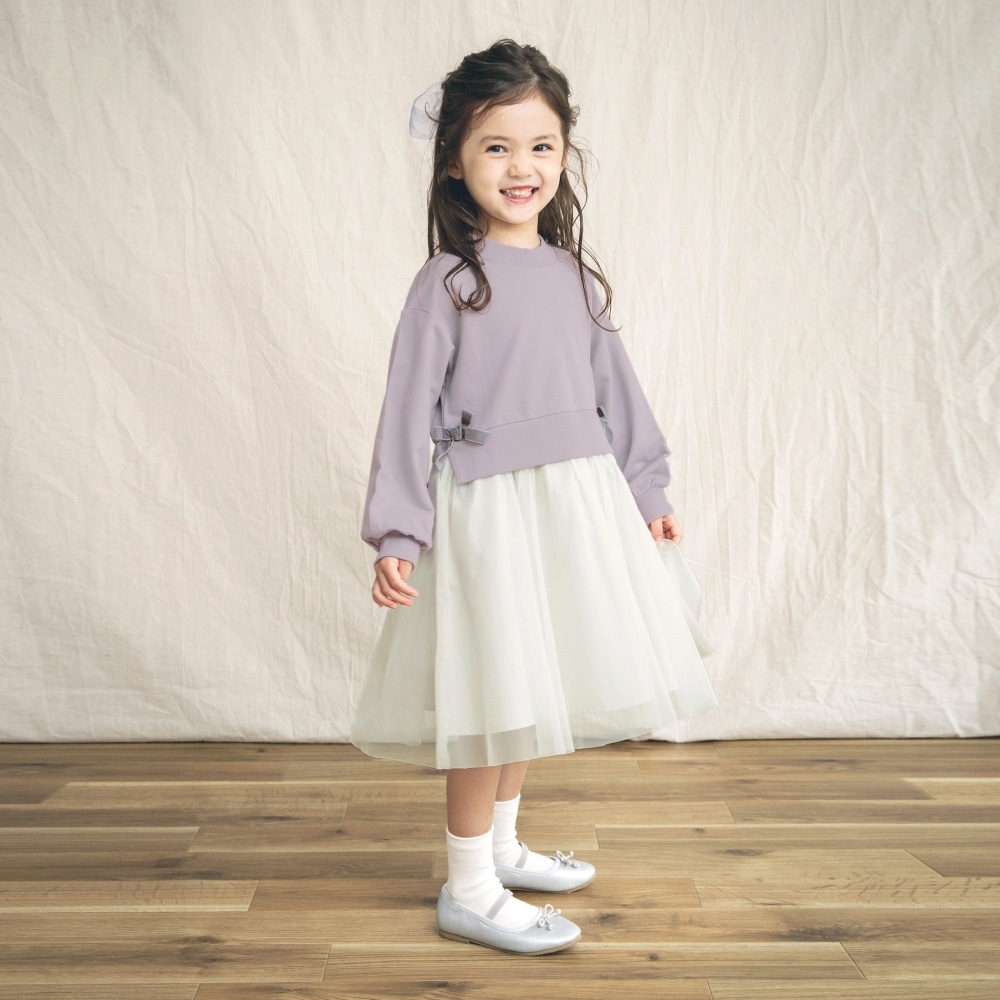 ミニ裏毛 チュールドッキングワンピース 12 1436 113 子供服 ベビー服 ブランシェス 公式通販オンラインショップ