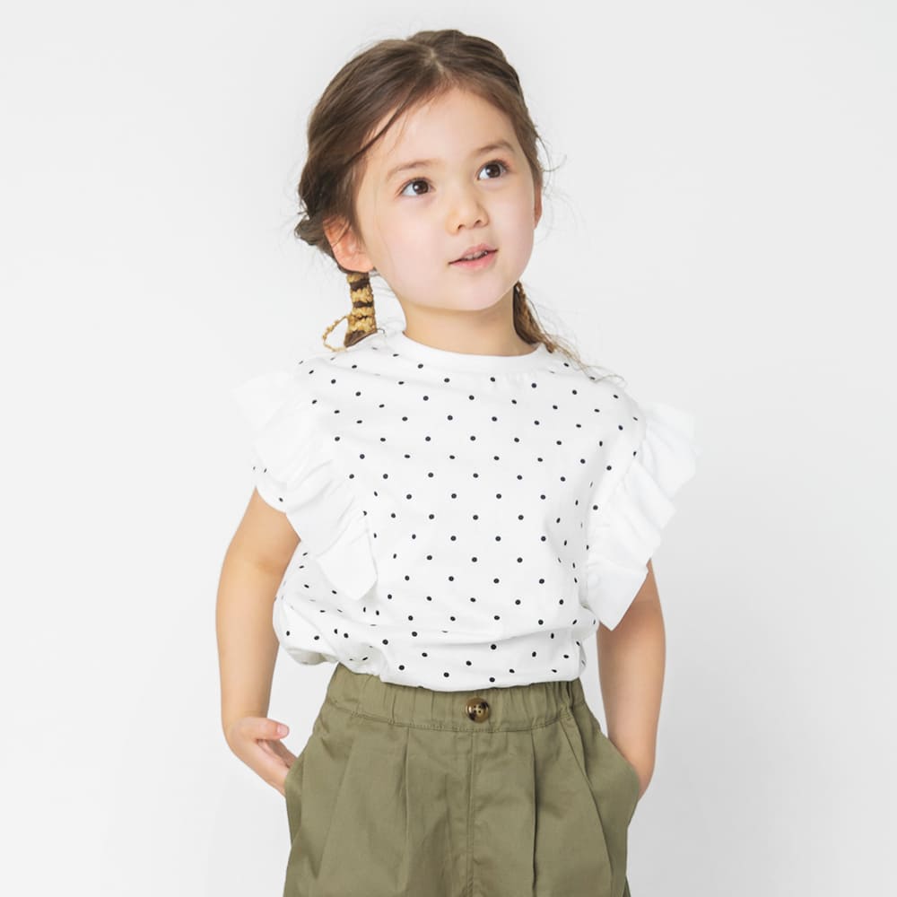 プチプラ 吸水速乾ドット柄 フリル半袖tシャツ 12 1506 165 子供服 ベビー服 ブランシェス 公式通販オンラインショップ