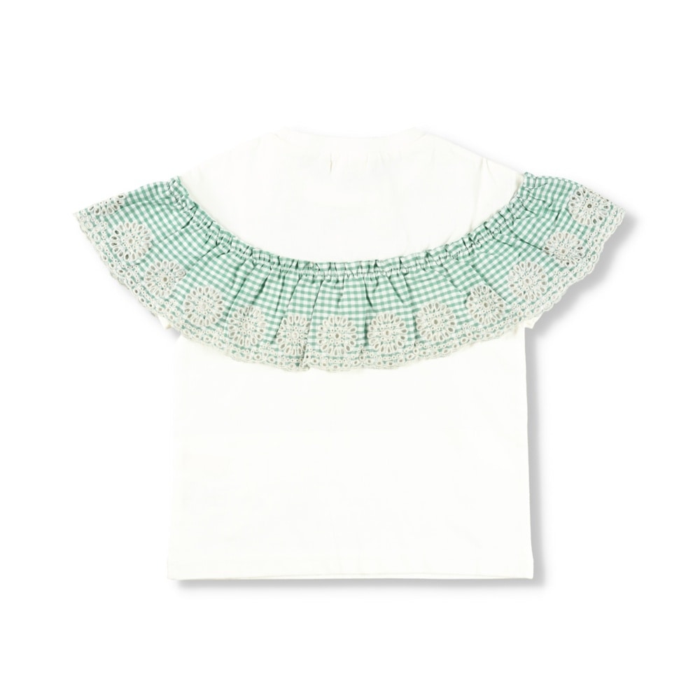 カットワーク刺しゅう半袖Tシャツ