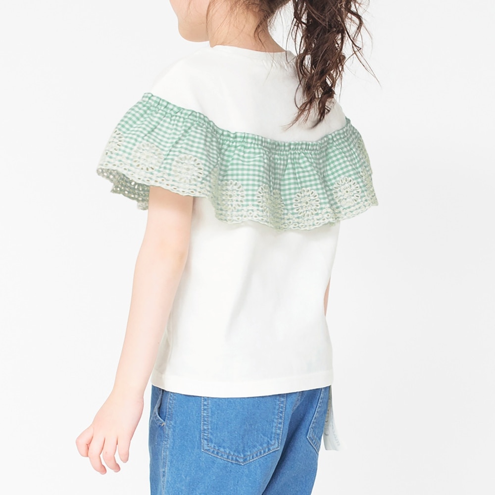 カットワーク刺しゅう半袖Tシャツ