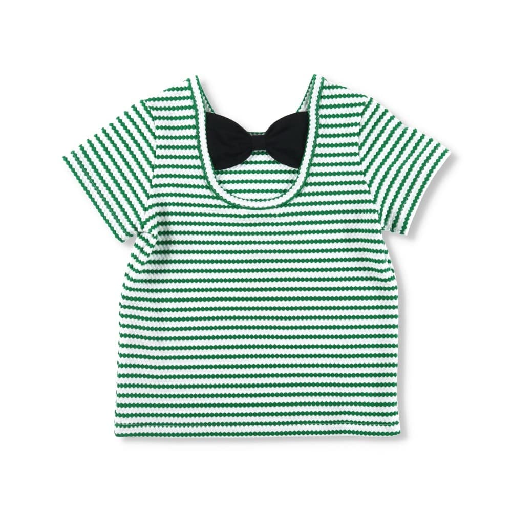 後ろリボン半袖Tシャツ