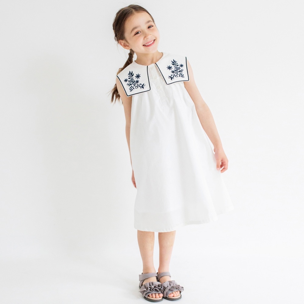 セーラー衿刺繍ワンピース ｜子供服&ベビー服 ブランシェス 公式通販