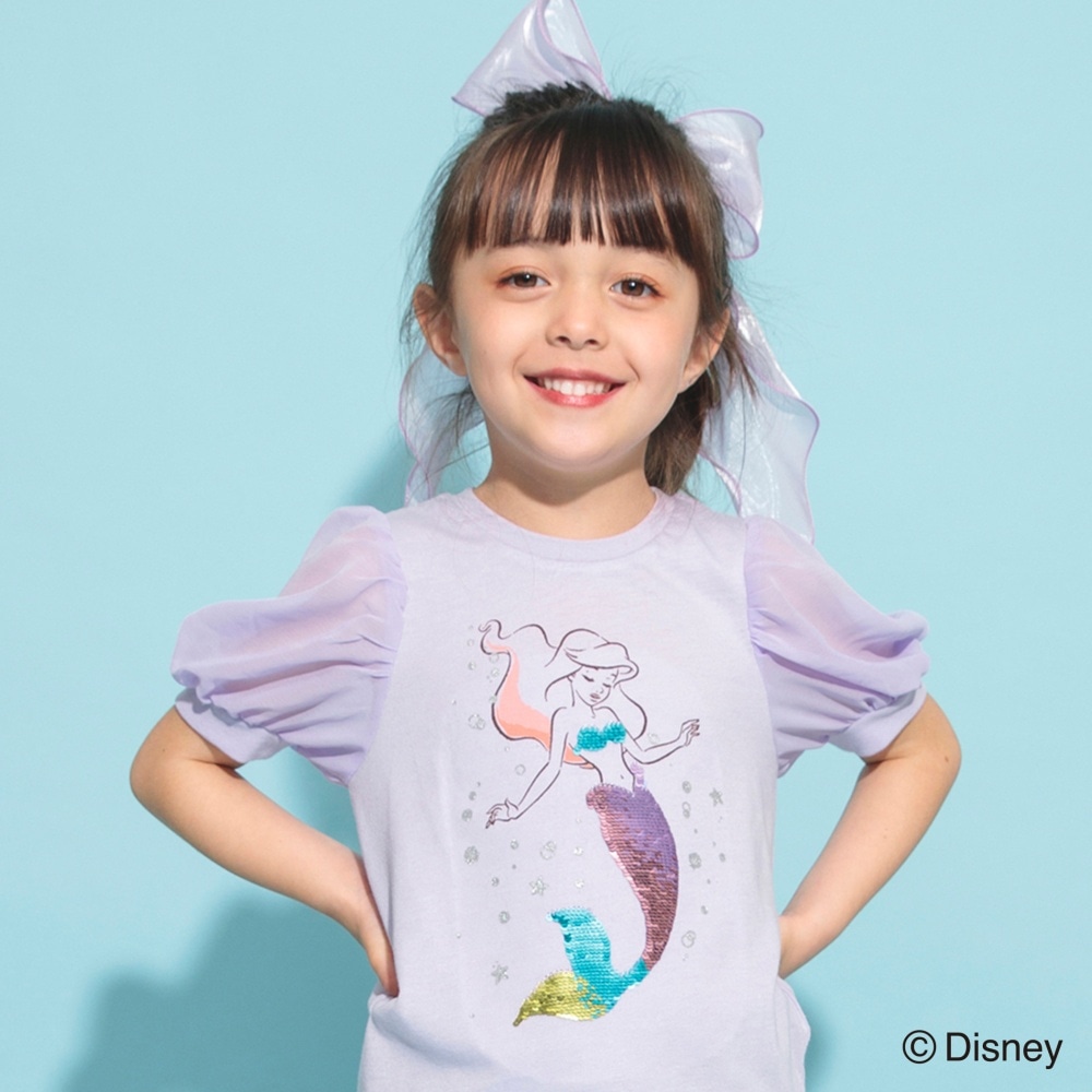 Disney】リトルマーメイド：アリエル / スパンコール半袖Tシャツ