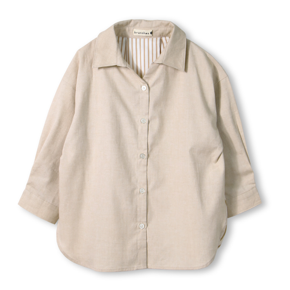 ストライプ切り替えロング長袖シャツ 12 9308 063 子供服 ベビー服 ブランシェス 公式通販オンラインショップ