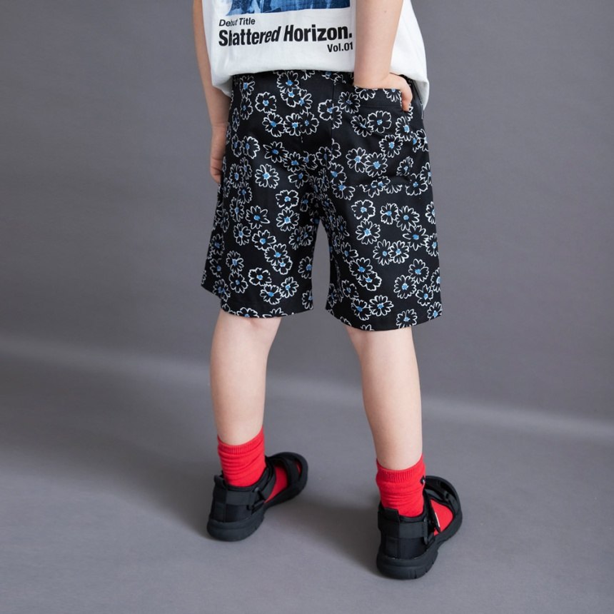 91:ブラック_小花