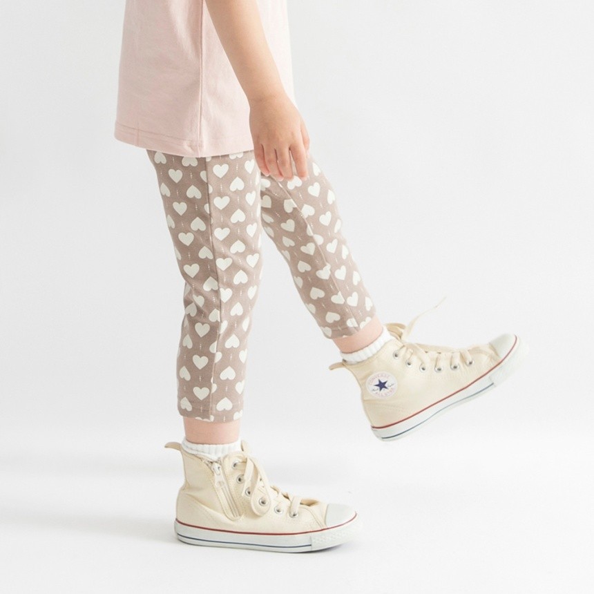 98:ベージュ_ハート柄