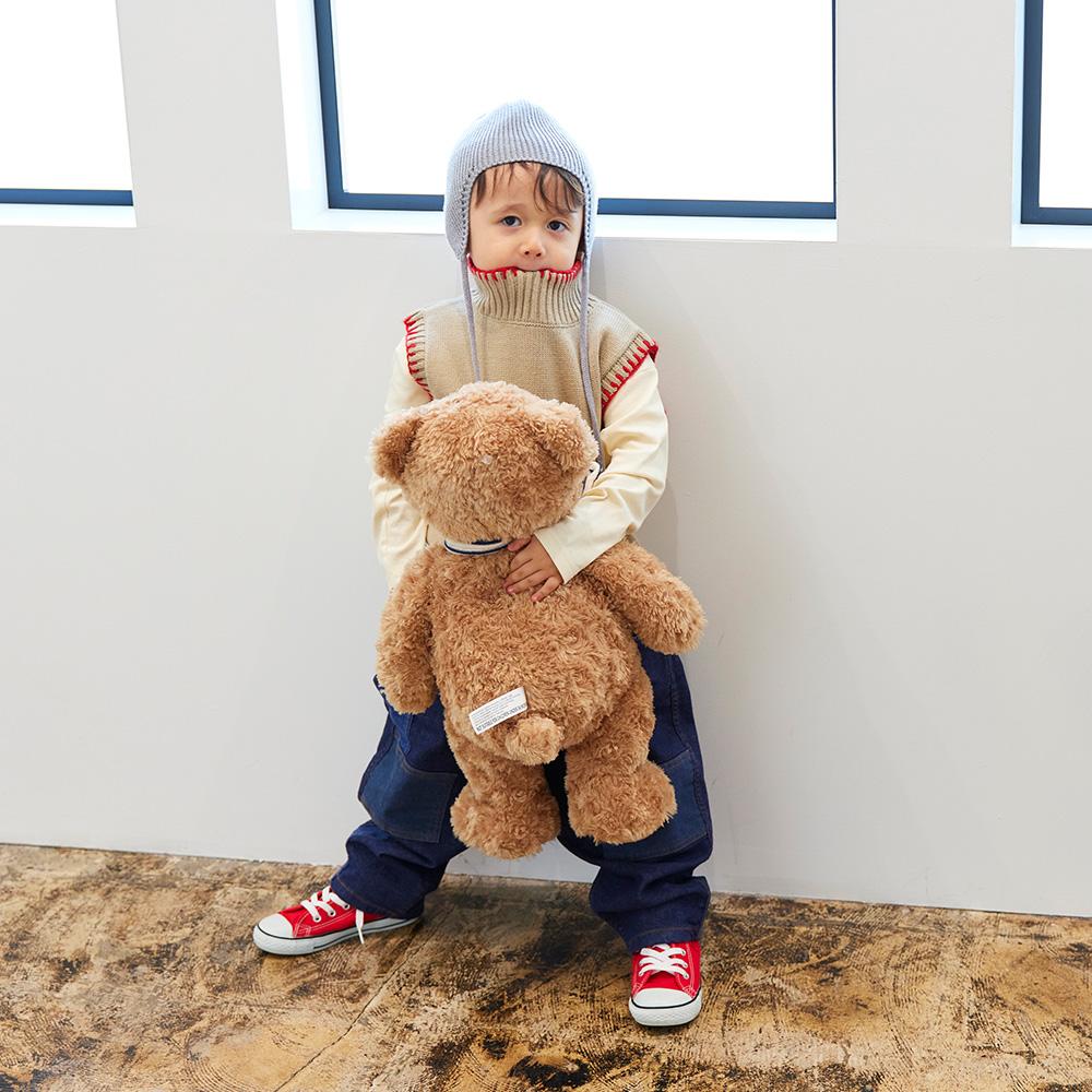 ハイネック 配色ハンドステッチニットベスト