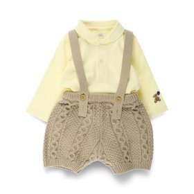 ニットサロペット＆衿付きボディスーツ