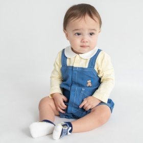 【ベビー】サロペットドッキング風長袖カバーオール