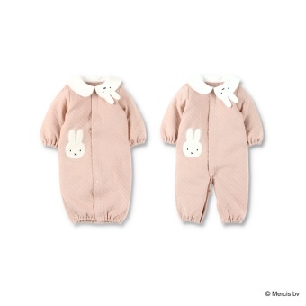 【ベビー/miffy/ミッフィー】衿モチーフ長袖キルト2WAYオール