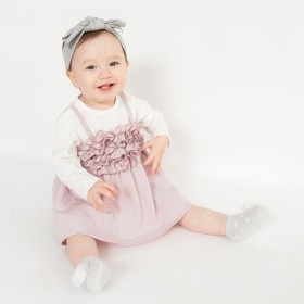 【おそろい】胸フリルカバーオール