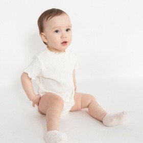 ストレッチテレコ半袖ボディスーツ