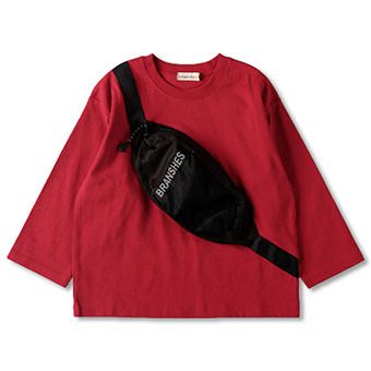 フェイクショルダー付き長袖Tシャツ