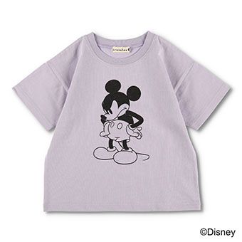 【Disney】モノトーンプリント半袖Tシャツ