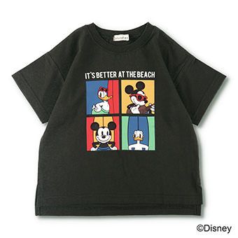 【Disney】ポートレート風プリント半袖Tシャツ