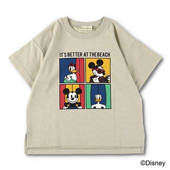 【Disney】ポートレート風プリント半袖Tシャツ