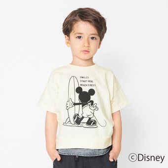【Disney】デニム重ね着風半袖Tシャツ