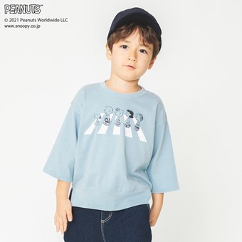 【PEANUTS】スヌーピー＆フレンズ ゆるシルエット8分袖Tシャツ