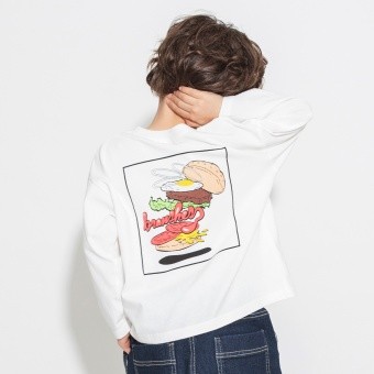 グラフィック長袖Tシャツ ロンT