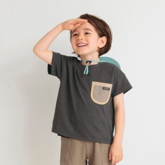【プチプラ】メッシュポケット半袖Tシャツ