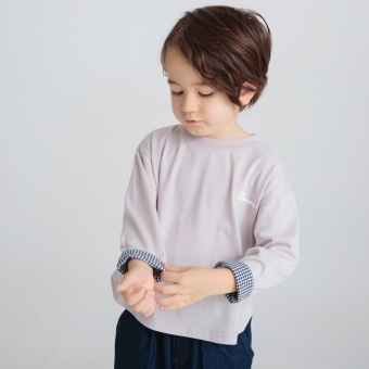 ワンポイント刺繍長袖Tシャツ　ロンＴ