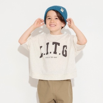 【ゆったり】カレッジロゴ7分袖Tシャツ