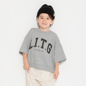 【ゆったり】カレッジロゴ7分袖Tシャツ