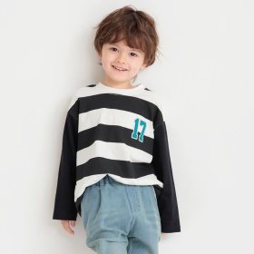 【ブランシェスmini】太ボーダー長袖Tシャツ