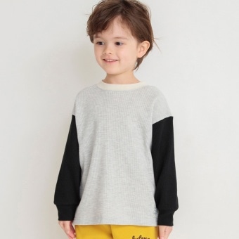 【ブランシェスmini】やわらかワッフル長袖Tシャツ