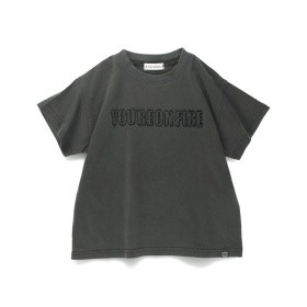 ピグメント加工/ロゴアップリケ半袖Tシャツ