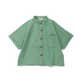 【吸水速乾】バンドカラー半袖シャツ