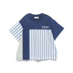 【おそろい】異素材切り替え半袖Tシャツ