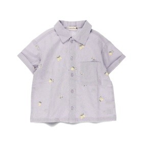 【おそろい】レモン＆フラワー総柄刺しゅう半袖シャツ