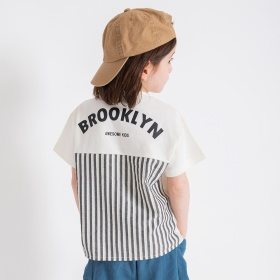 異素材切り替え半袖Tシャツ
